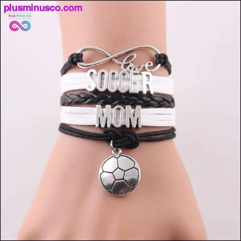 7 colors Infinity love soccer mom bracelet football charm