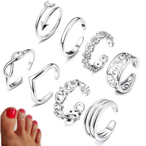 8 Piece Boho Toe Ring Set