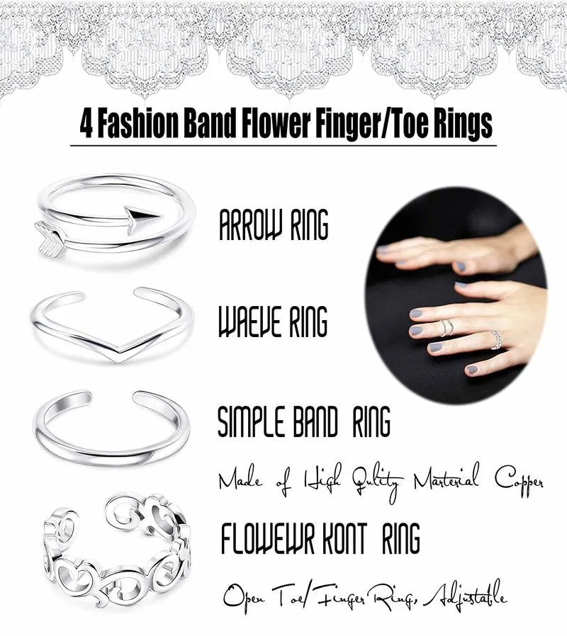 8 Piece Boho Toe Ring Set
