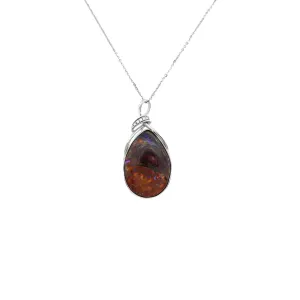 925 Sliver Australia Boulder Opal Pendant - 20615055