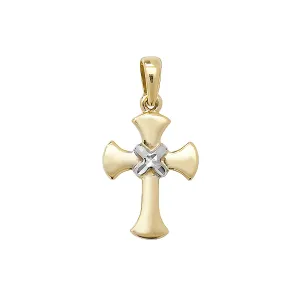 9CT GOLD 2 TONE CROSS PENDANT