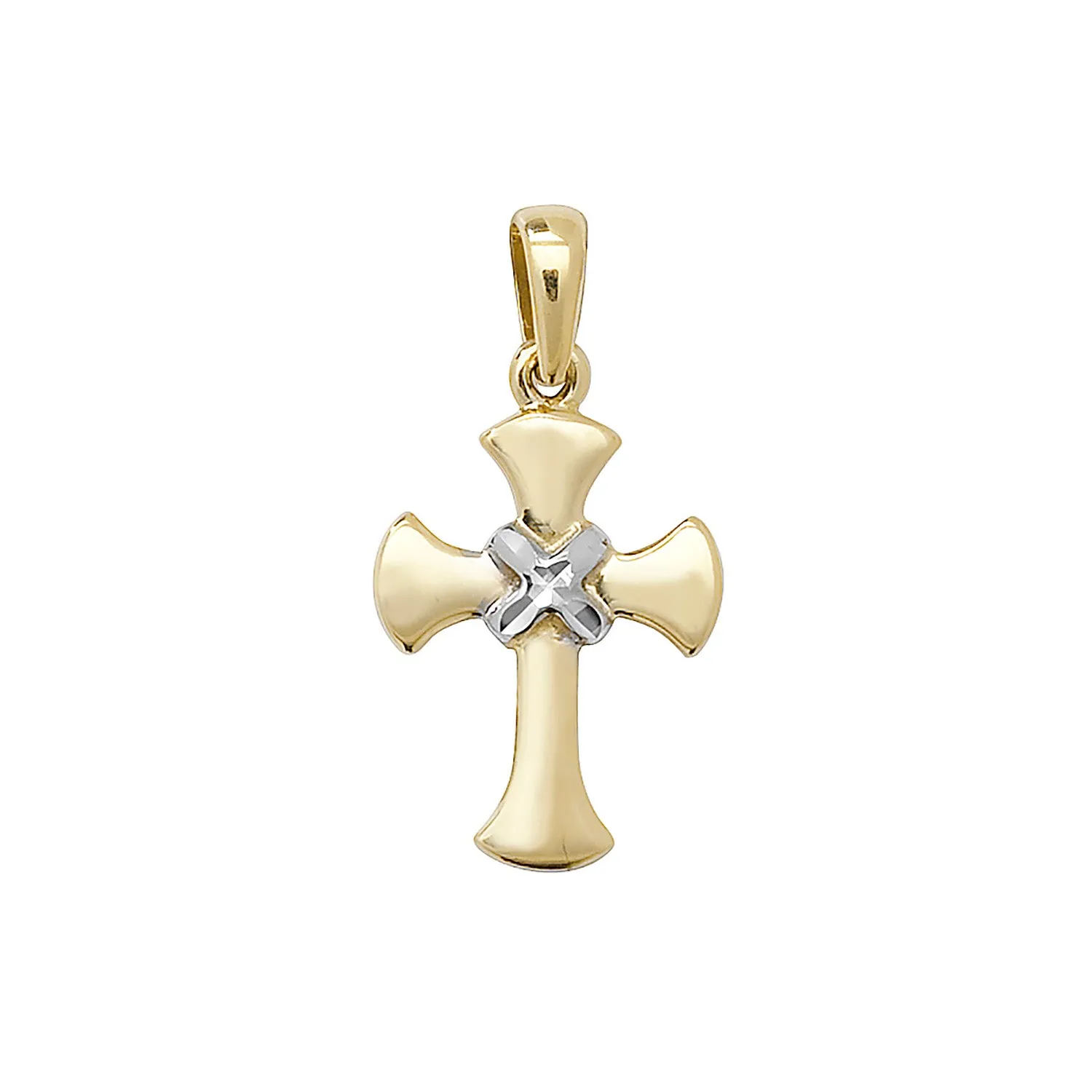 9CT GOLD 2 TONE CROSS PENDANT