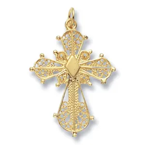 9CT GOLD FILIGREE CROSS PENDANT