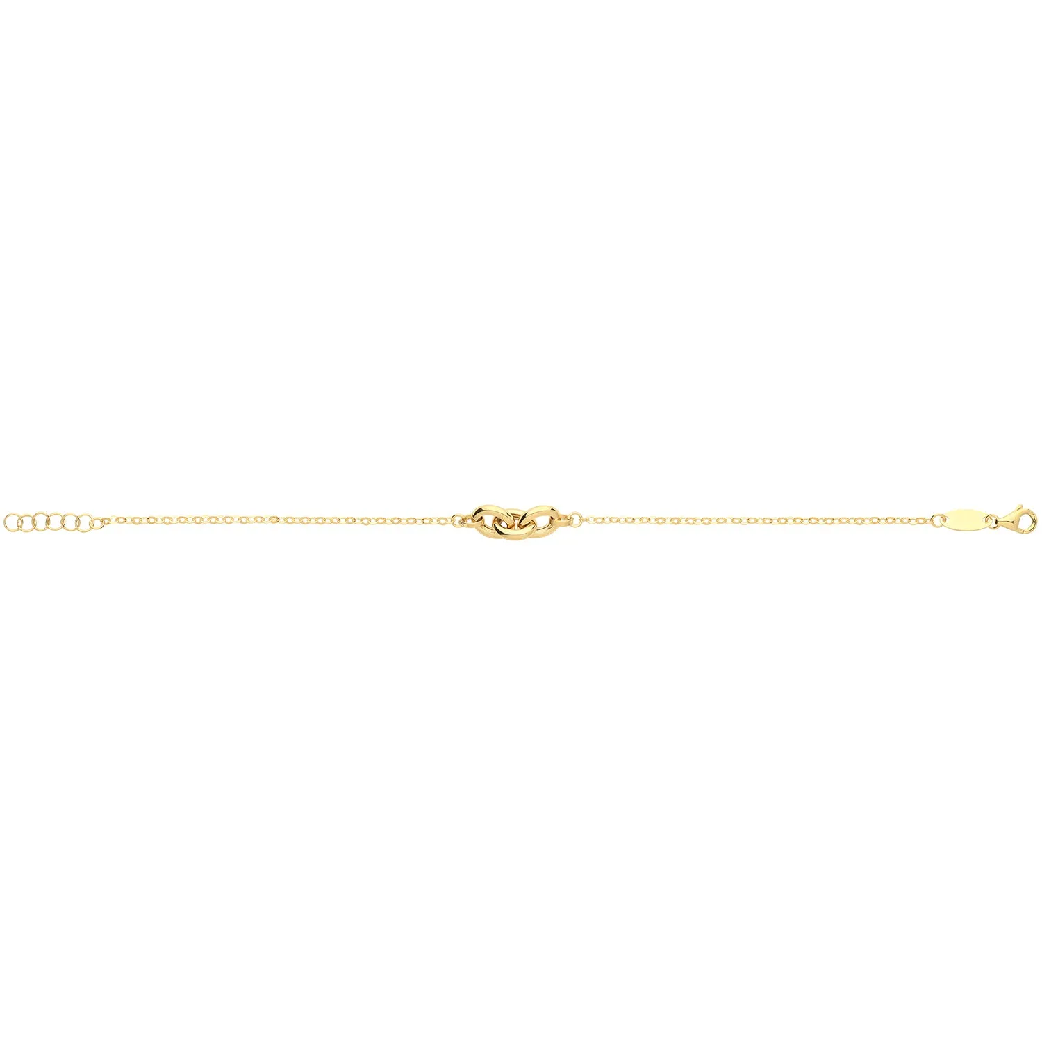 9CT GOLD TRIPLE INTERLOCKING CIRCLE BRACELET