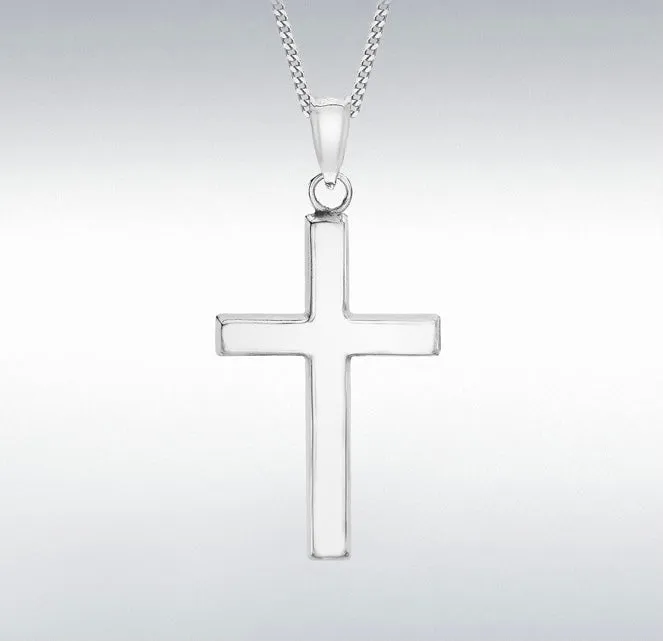 9ct White Gold Cross Pendant