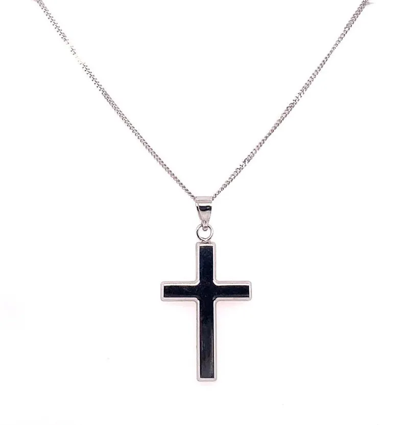 9ct White Gold Cross Pendant