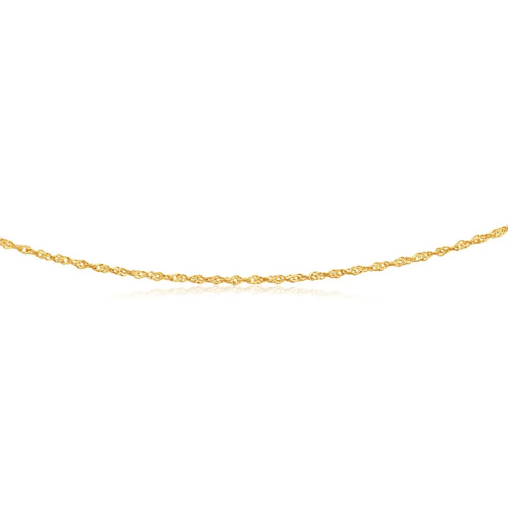 9ct Yellow Gold Silver Filled Singapore 45cm Chain30 Gauge