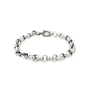 9K White Gold Solid CZ Belcher Bracelet - 20725594