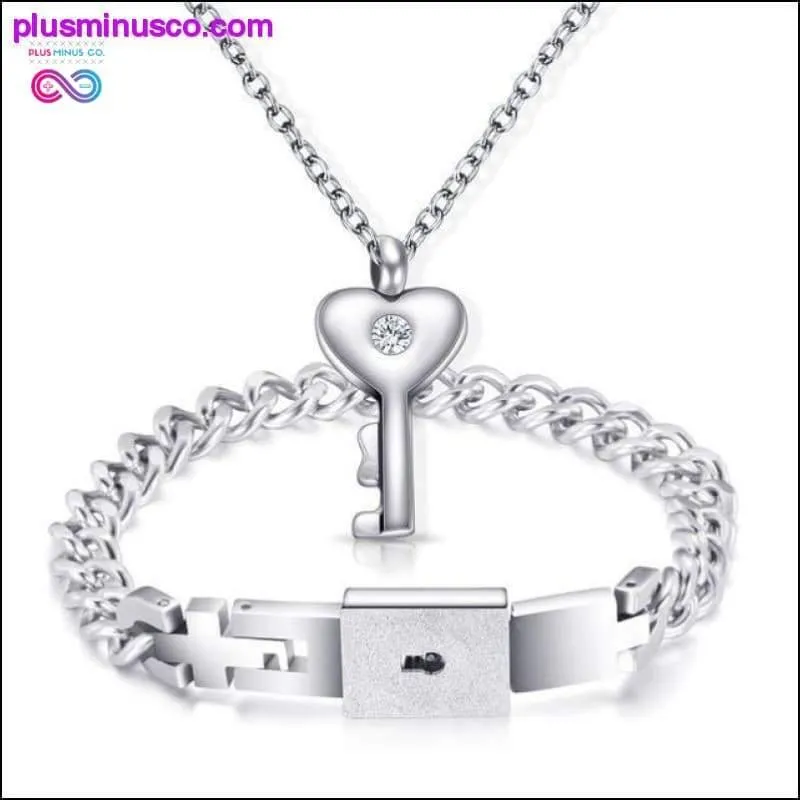 A Couple Lovers Jewelry Love Heart Lock Bracelet Stainless