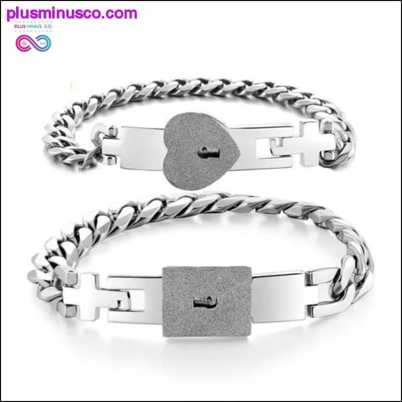 A Couple Lovers Jewelry Love Heart Lock Bracelet Stainless