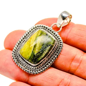 African Green Opal Pendants 1 3/4" (925 Sterling Silver) PD749082