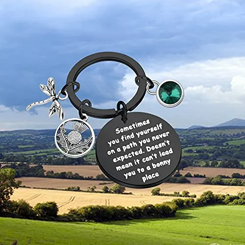 AKTAP Sasenach Inspired Keychain Sassenach Scottish Jewelry Gift Sometimes You Find Yourself On a Path You Never Expected