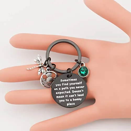 AKTAP Sasenach Inspired Keychain Sassenach Scottish Jewelry Gift Sometimes You Find Yourself On a Path You Never Expected