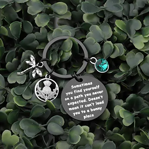 AKTAP Sasenach Inspired Keychain Sassenach Scottish Jewelry Gift Sometimes You Find Yourself On a Path You Never Expected