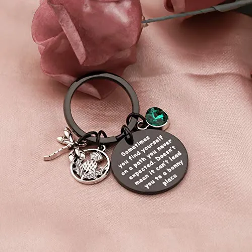 AKTAP Sasenach Inspired Keychain Sassenach Scottish Jewelry Gift Sometimes You Find Yourself On a Path You Never Expected
