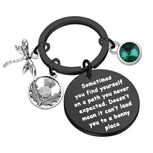 AKTAP Sasenach Inspired Keychain Sassenach Scottish Jewelry Gift Sometimes You Find Yourself On a Path You Never Expected