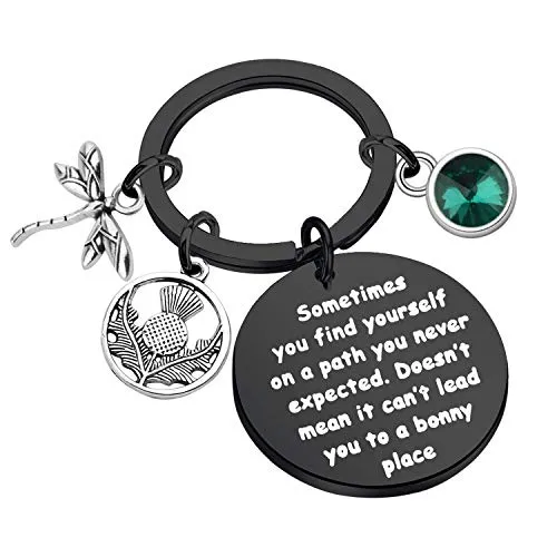 AKTAP Sasenach Inspired Keychain Sassenach Scottish Jewelry Gift Sometimes You Find Yourself On a Path You Never Expected