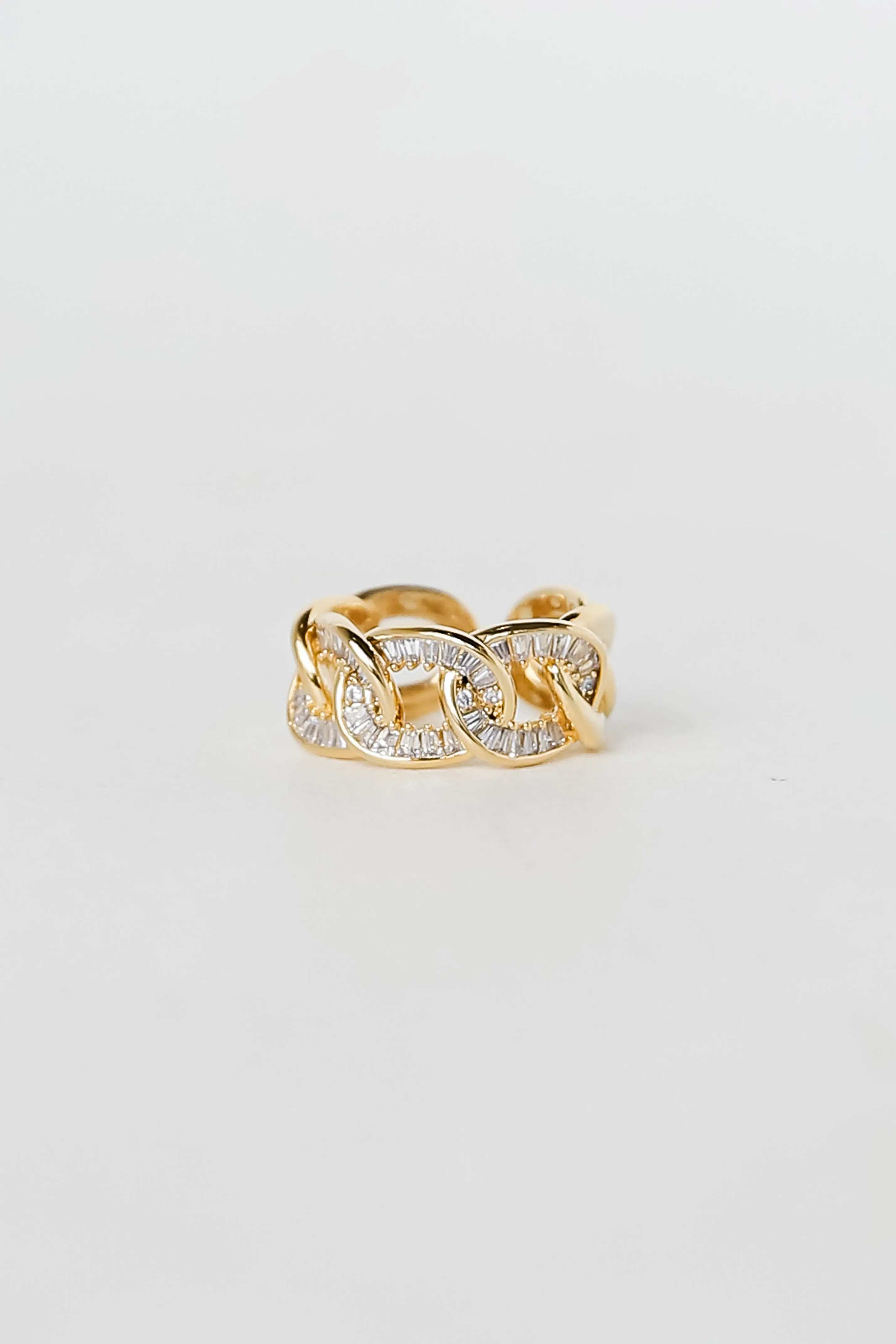 Ali Gold Rhinestone Chain Ring