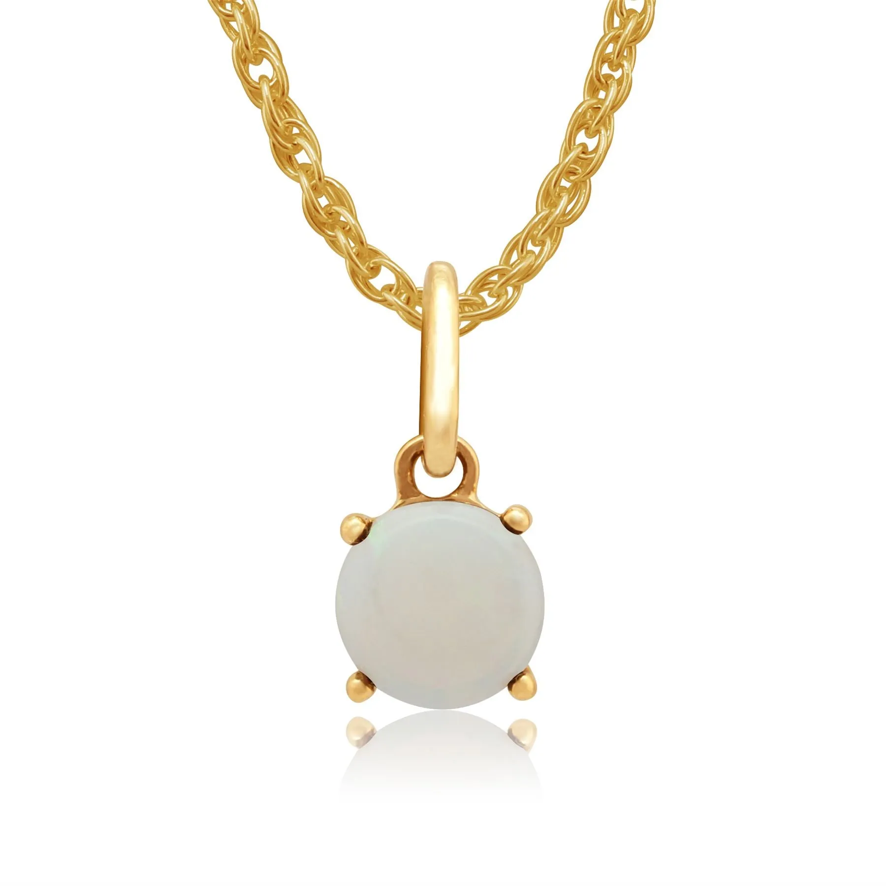 Amour Damier 9ct Gelbgold 0.50ct Klaue Satz Cabochon Opal Anhänger auf 45cm Kette von Gemondo