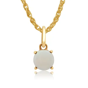 Amour Damier 9ct Gelbgold 0.50ct Klaue Satz Cabochon Opal Anhänger auf 45cm Kette von Gemondo