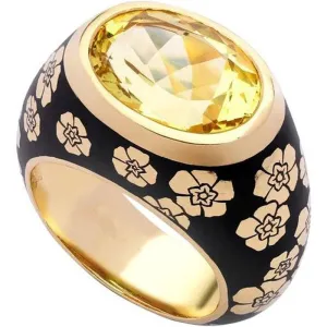 AMSTAR Women's Fashion Elegant Stylish Enamel Sun Flower Statement Ring