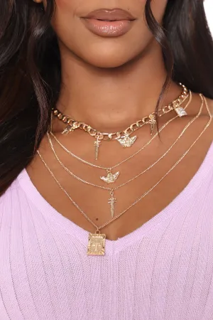 Angel Baby Layered Necklace - Gold