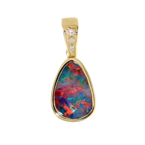 Australian Opal x Diamond Gold Pendant