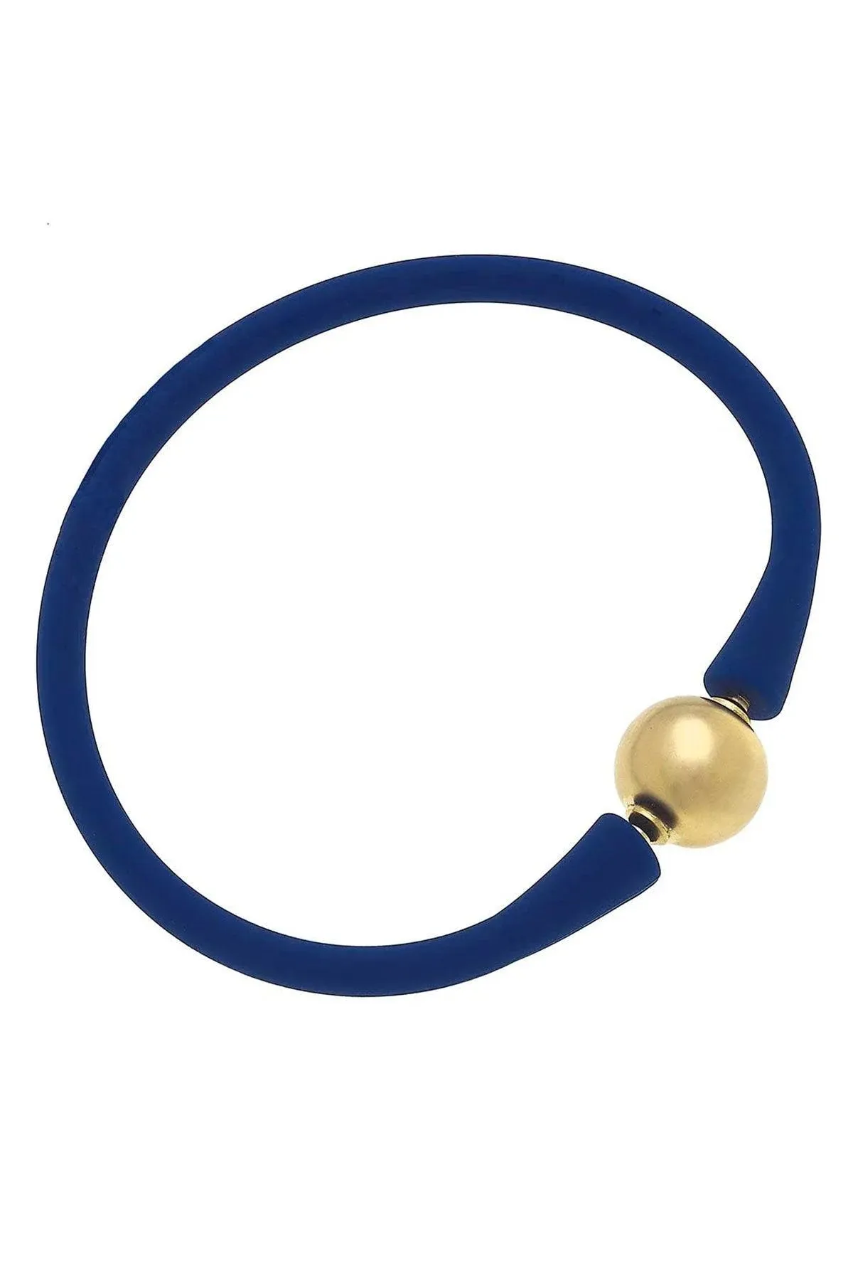 Bali 24K Gold Plated Ball Bead Silicone Bracelet