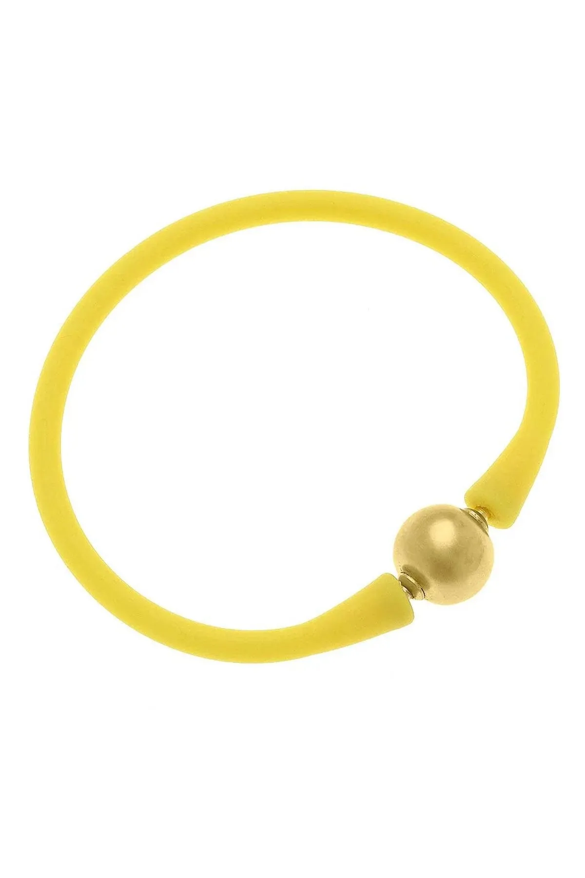 Bali 24K Gold Plated Ball Bead Silicone Bracelet