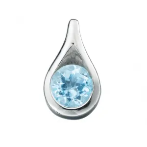 Beginnings Sterling Silver P146T Blue Topaz Teardrop Pendant