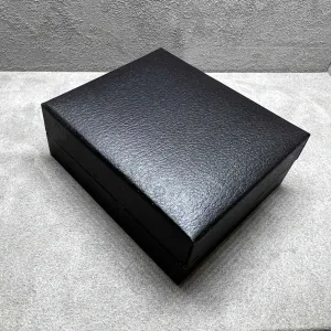 Black Leatherette Pendant Necklace Earring Box