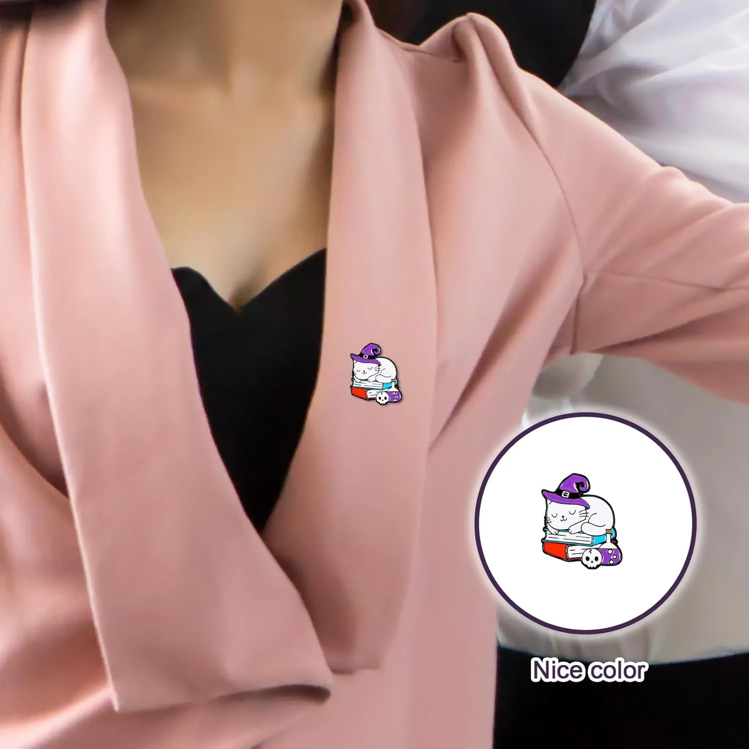 Boersma Enamel Lapel Pin,Cute Cat Pin for Backpacks, Alloy Cat Enamel Brooch Pin for Jackets Hats Decoration