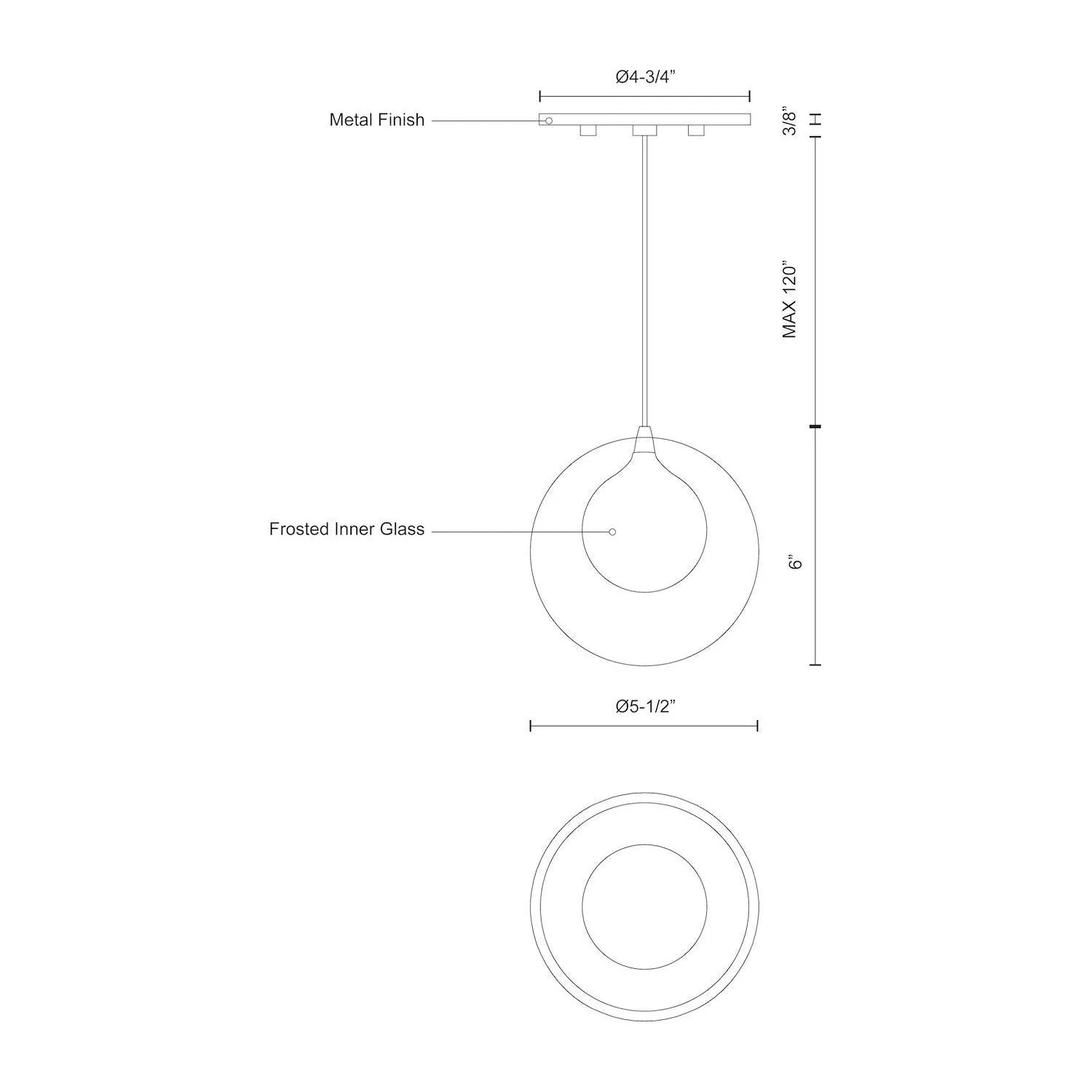 Bolla 5" LED Pendant
