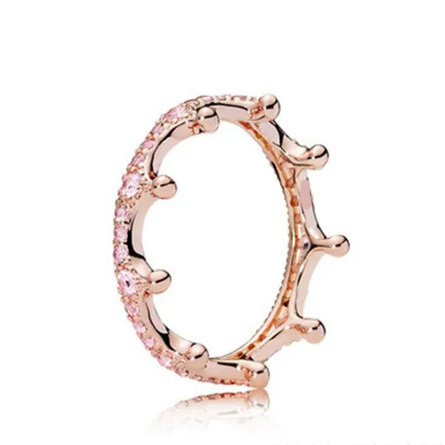 BRACE CODE New original European crown crystal ring woven wish bones beautiful ring wedding jewelry direct sales
