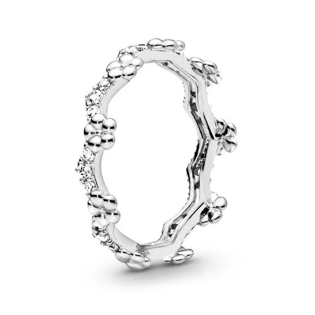 BRACE CODE New original European crown crystal ring woven wish bones beautiful ring wedding jewelry direct sales