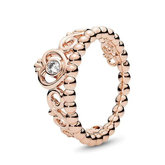 BRACE CODE New original European crown crystal ring woven wish bones beautiful ring wedding jewelry direct sales
