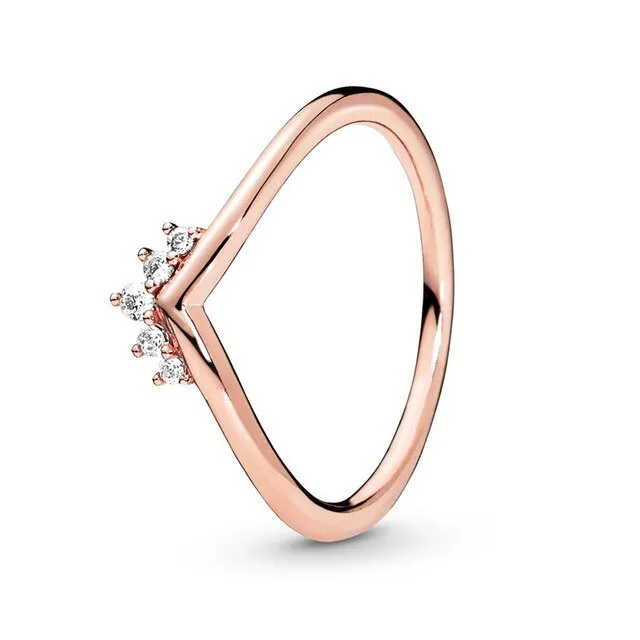 BRACE CODE New original European crown crystal ring woven wish bones beautiful ring wedding jewelry direct sales