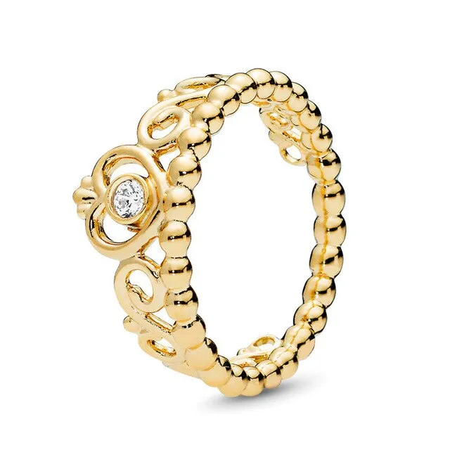 BRACE CODE New original European crown crystal ring woven wish bones beautiful ring wedding jewelry direct sales