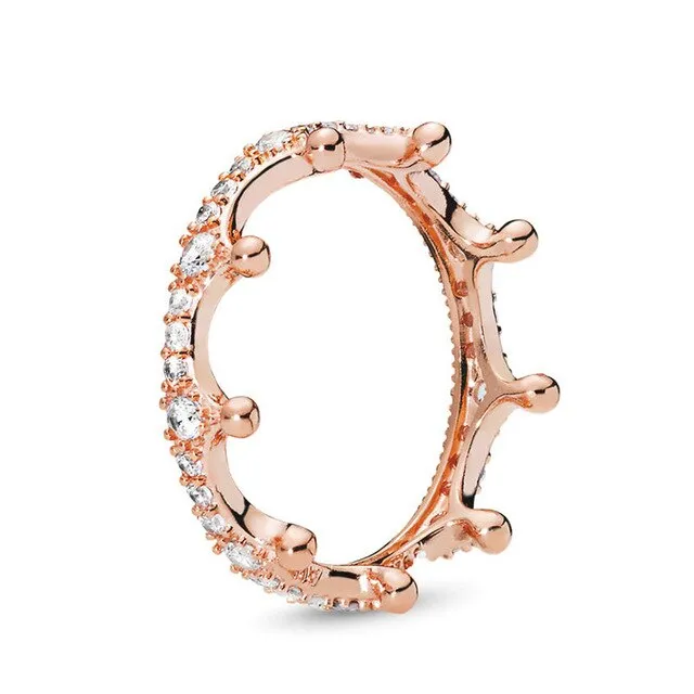 BRACE CODE New original European crown crystal ring woven wish bones beautiful ring wedding jewelry direct sales