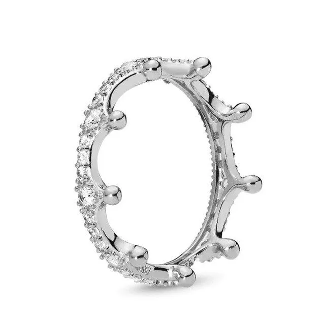 BRACE CODE New original European crown crystal ring woven wish bones beautiful ring wedding jewelry direct sales