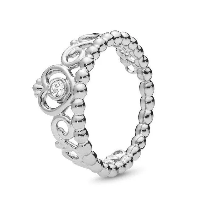 BRACE CODE New original European crown crystal ring woven wish bones beautiful ring wedding jewelry direct sales