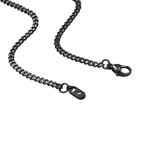 C012B B.Tiff 3mm Black Curb Link Chain Necklace