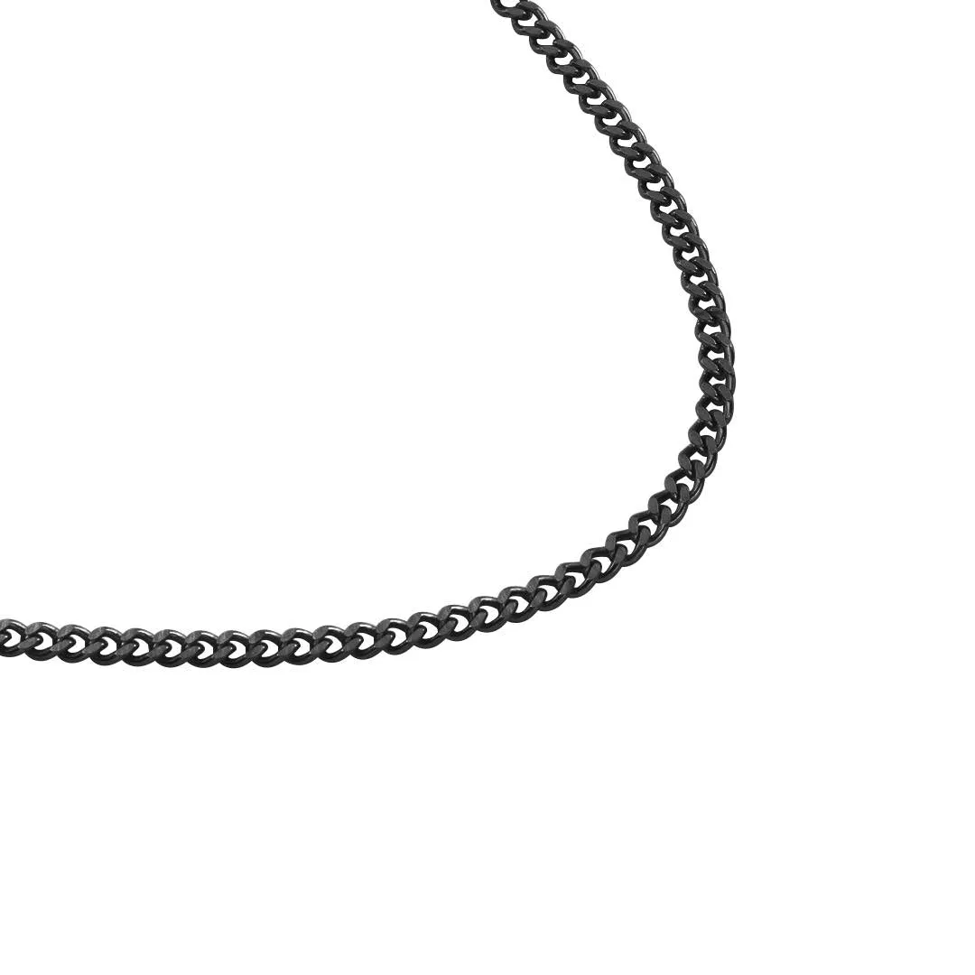C012B B.Tiff 3mm Black Curb Link Chain Necklace