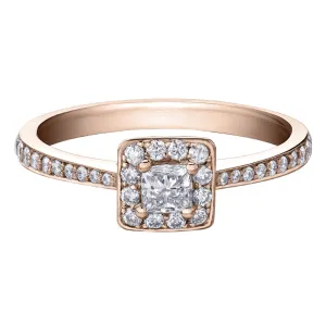 Canadian Princess Cut Diamond Ring with Halo
