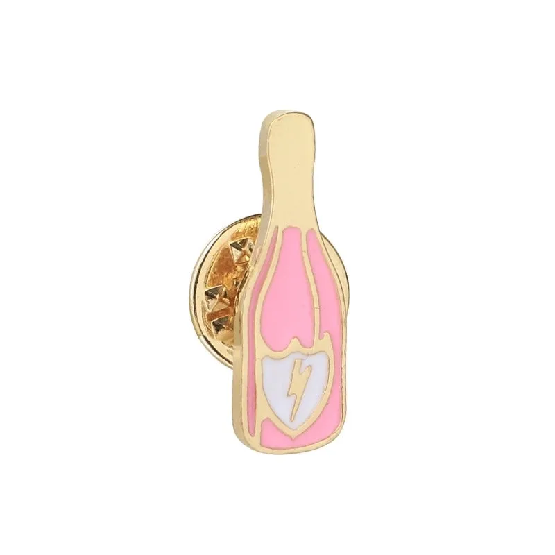 Cartoon Style Pin Cat Flower Wine Glass Alloy Enamel Unisex Brooches
