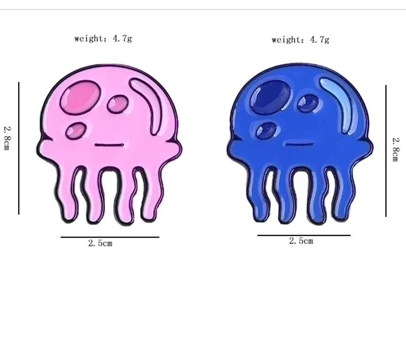 Cartoon Style Pin Jellyfish Alloy Enamel Women's Brooches