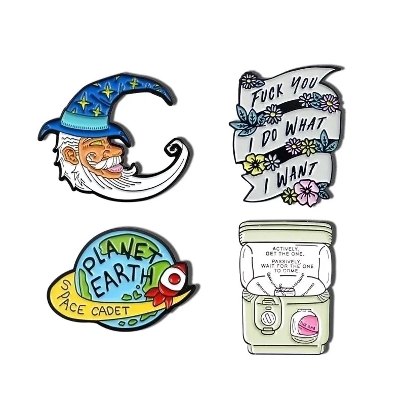 Casual Simple Style Pin Cartoon Earth Alloy Enamel Unisex Brooches