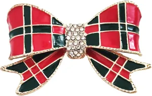 Christmas Brooches Christmas Bow Brooch Red and Green, Christmas Bow tie decorations, Christmas Pins and Brooches for women Men