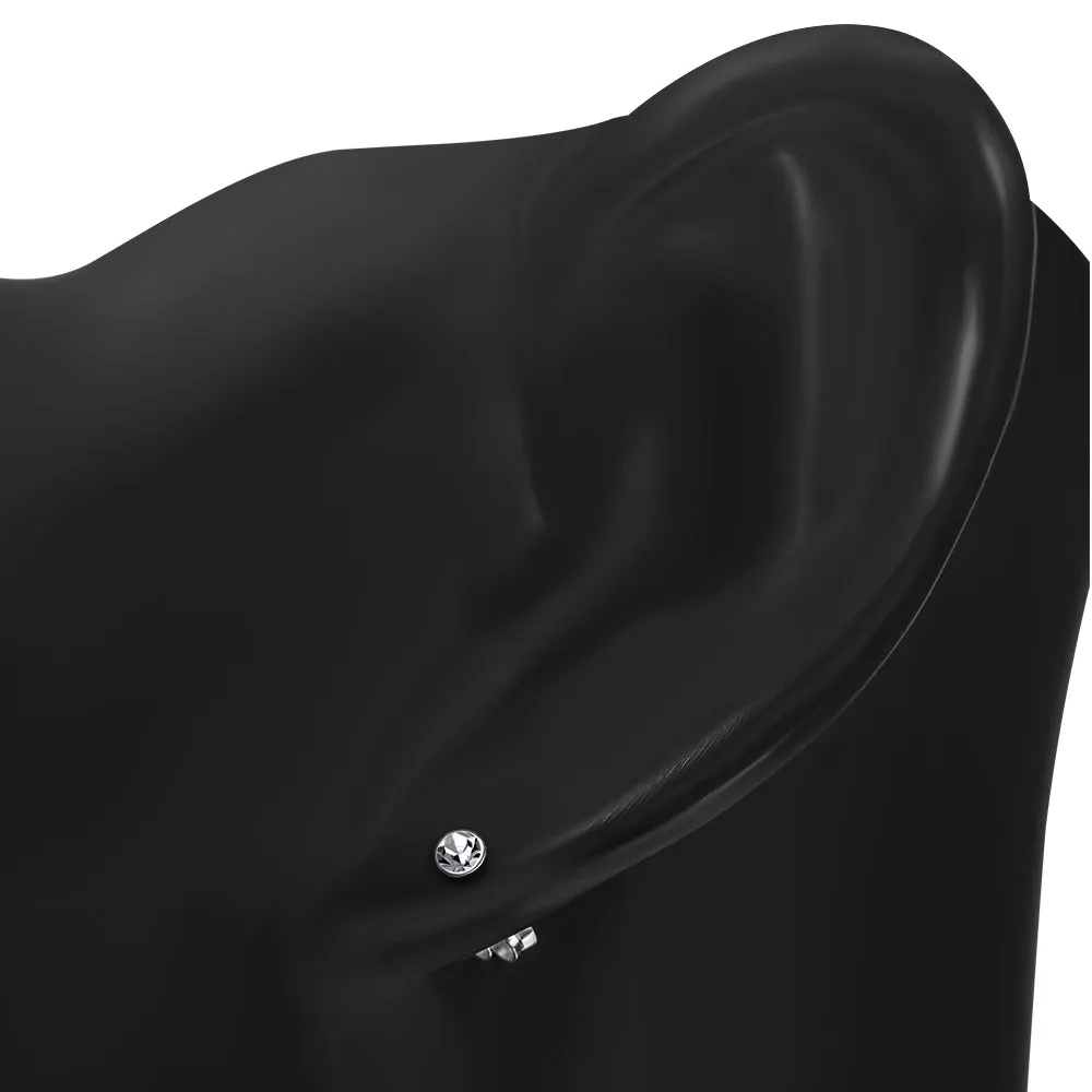 Clear Cubic Zirconia Silver Stud Earrings