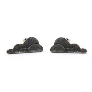 Cloudy Silver Lining earrings M - Dark